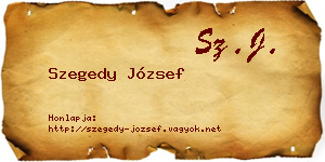Szegedy József névjegykártya